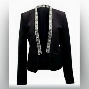 Michael Kors Crystal Embellished Blazer in Black Acrylic